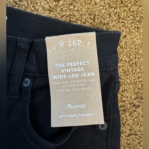NWT The Petite Perfect Vintage Wide-Leg Jean W 26P Black Rinse Wash - Picture 6 of 8